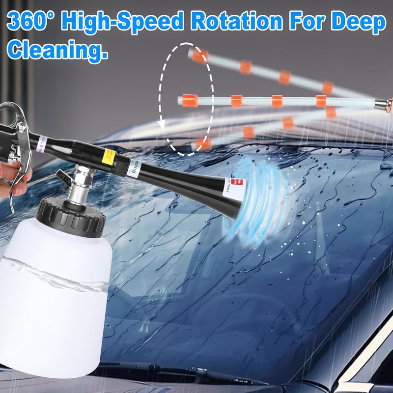 phepetroll Car Cleaning Gun Kit Detailing Interior Dry Air Blow Gun with 2 Nozzle High Pressure Blower Cleaning Tool Kit for Car Surfaces Quickly Blasts Dust, Works with Air Compressor - Image 3